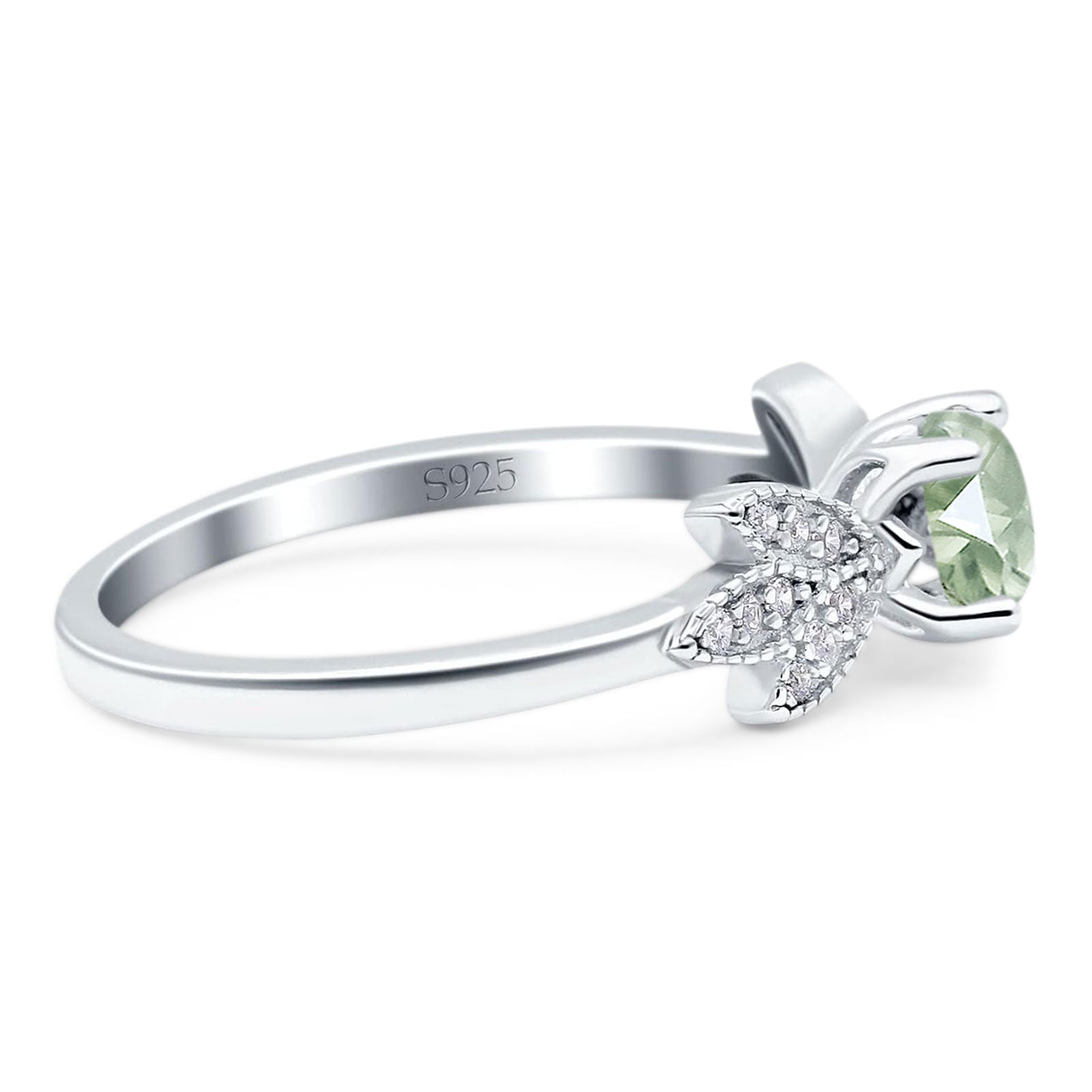 Art Deco Round Natural Stone Floral Ring