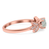 Art Deco Round Natural Stone Floral Ring