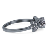 Art Deco Round Natural Stone Floral Ring