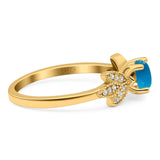 Art Deco Round Natural Stone Floral Ring