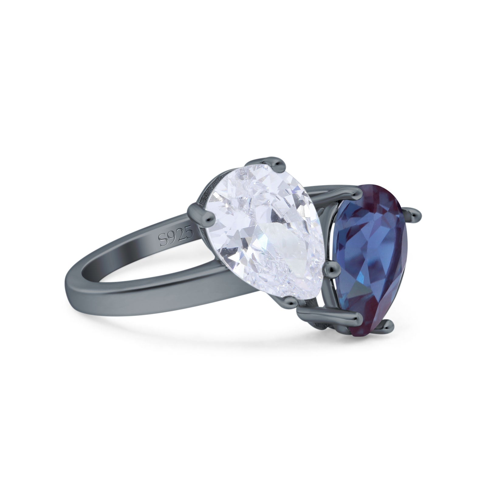 Pear Teardrop Natural Stone Wedding Ring