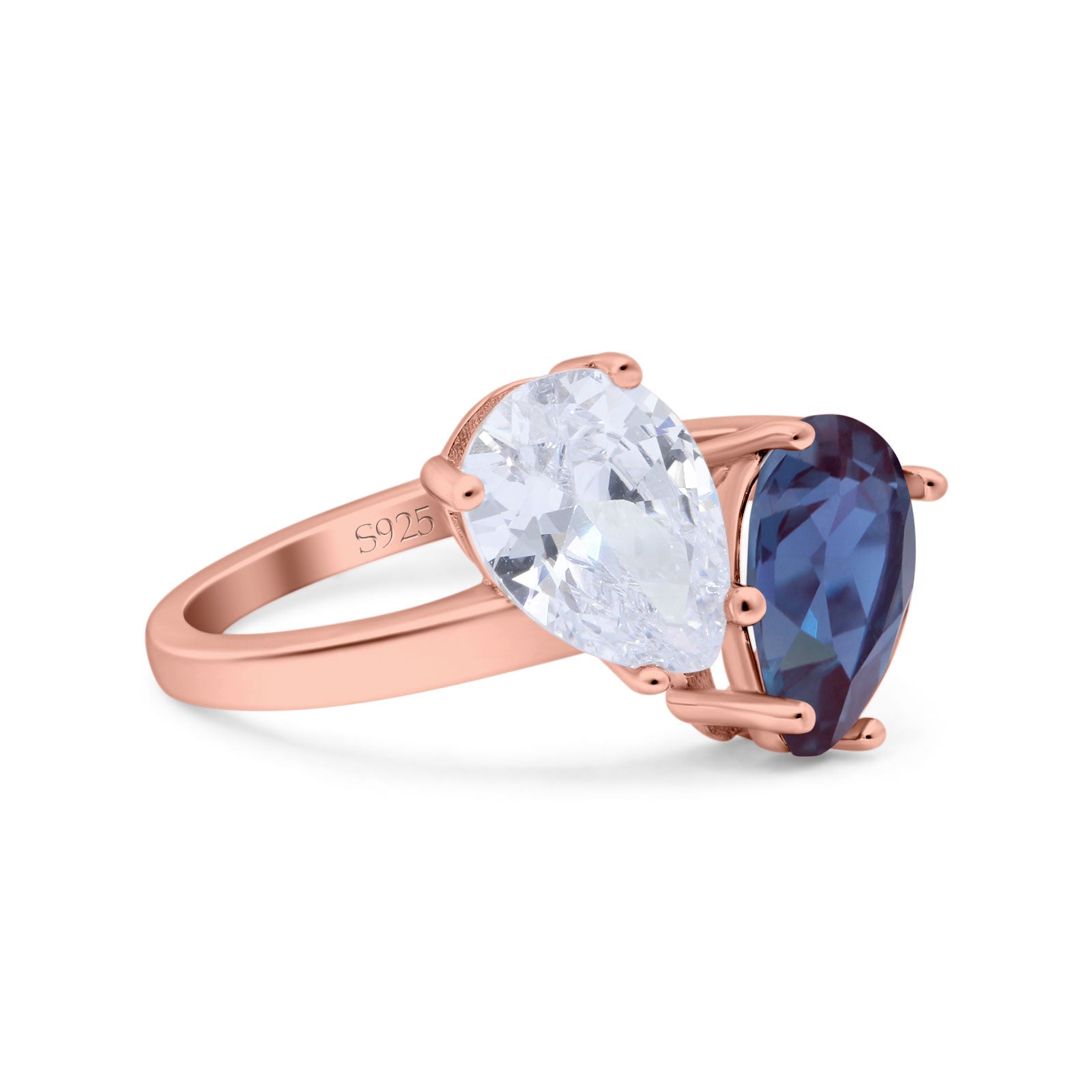 Pear Teardrop Natural Stone Wedding Ring