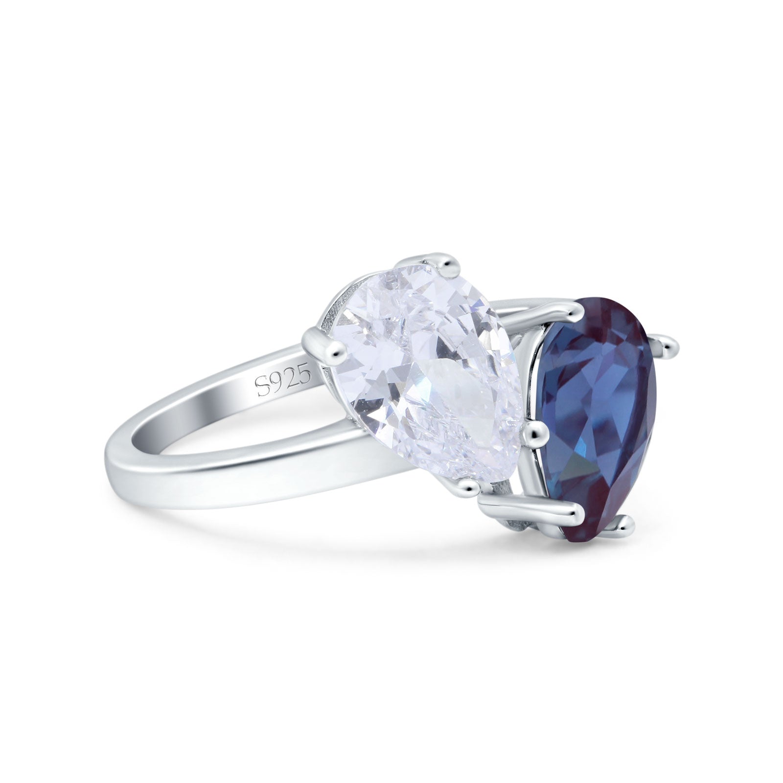 Pear Teardrop Natural Stone Wedding Ring