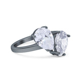 Pear Teardrop Natural Stone Wedding Ring