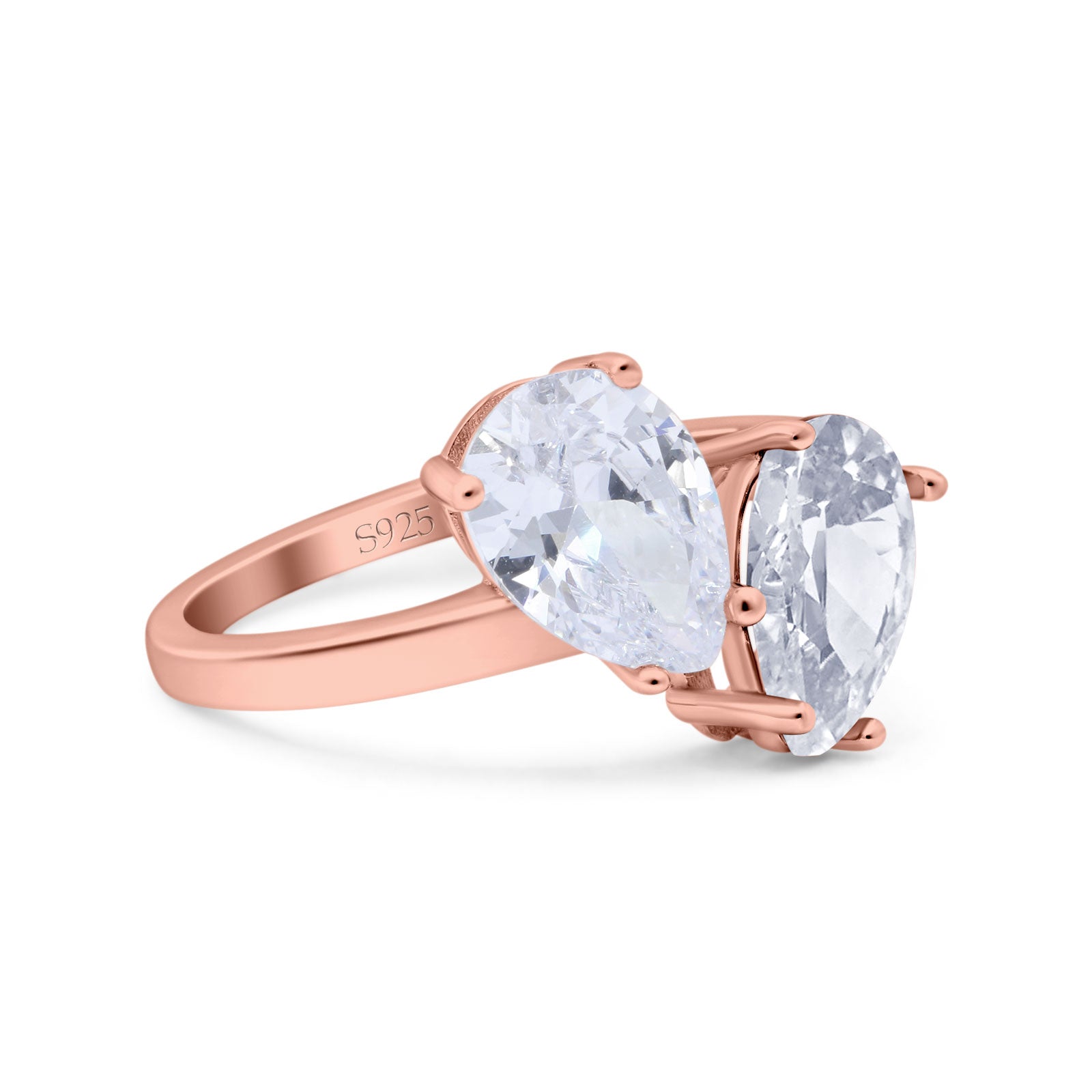 Pear Teardrop Natural Stone Wedding Ring