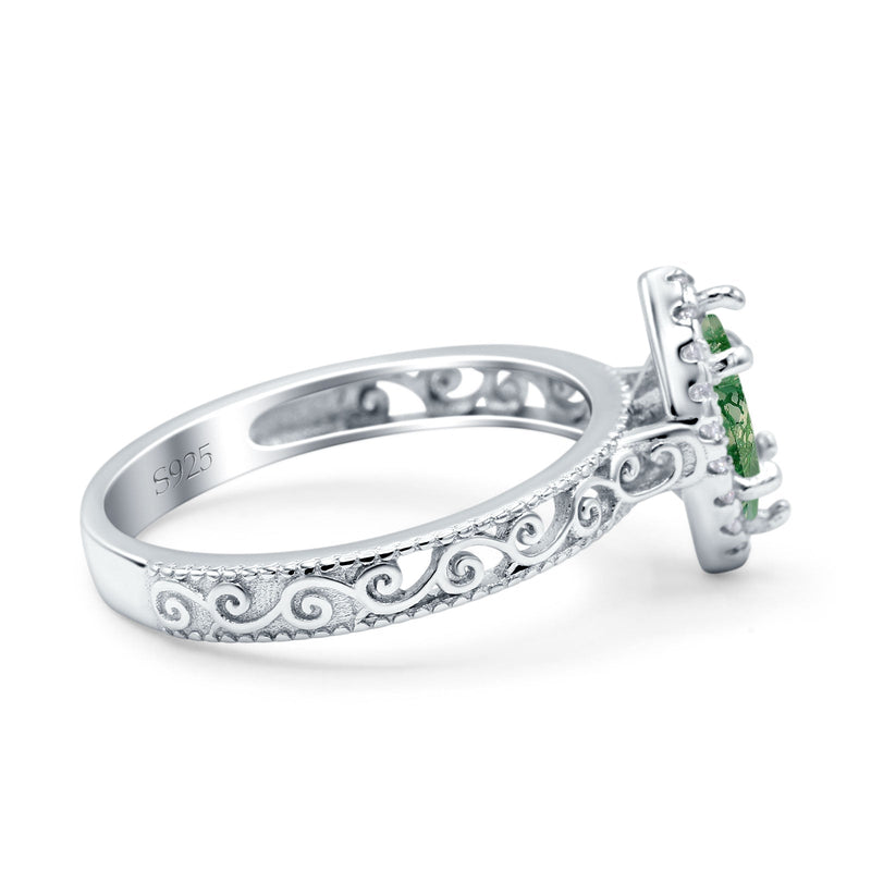 Marquise Halo Filigree Ring