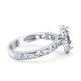 Marquise Halo Filigree Ring