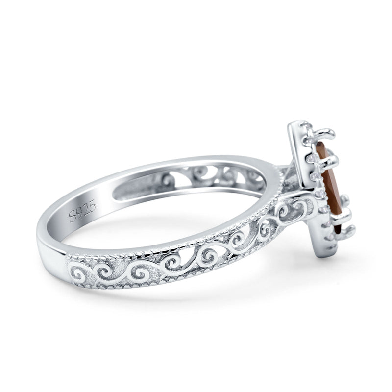 Marquise Halo Filigree Ring