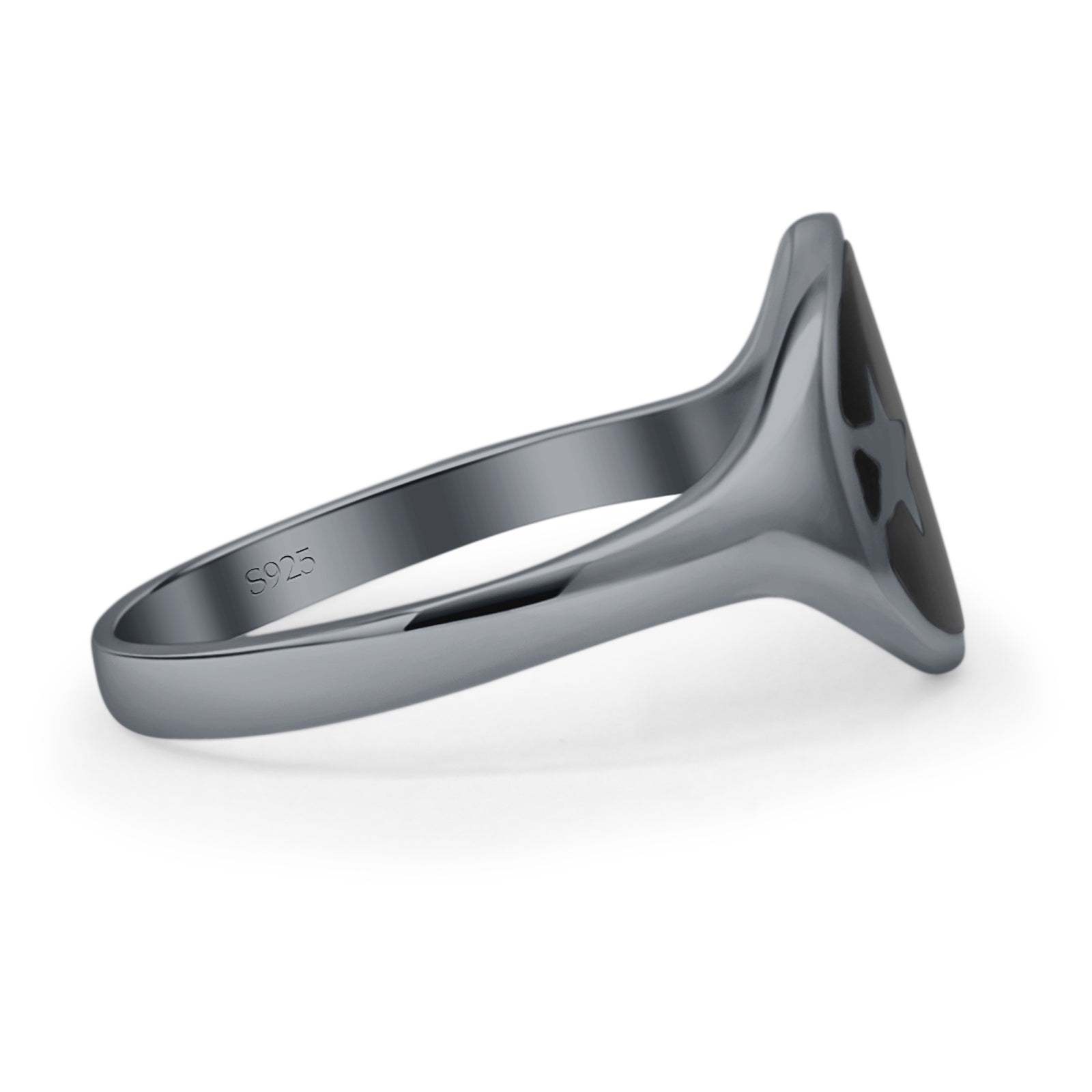 Oxidized Star & Moon Ring