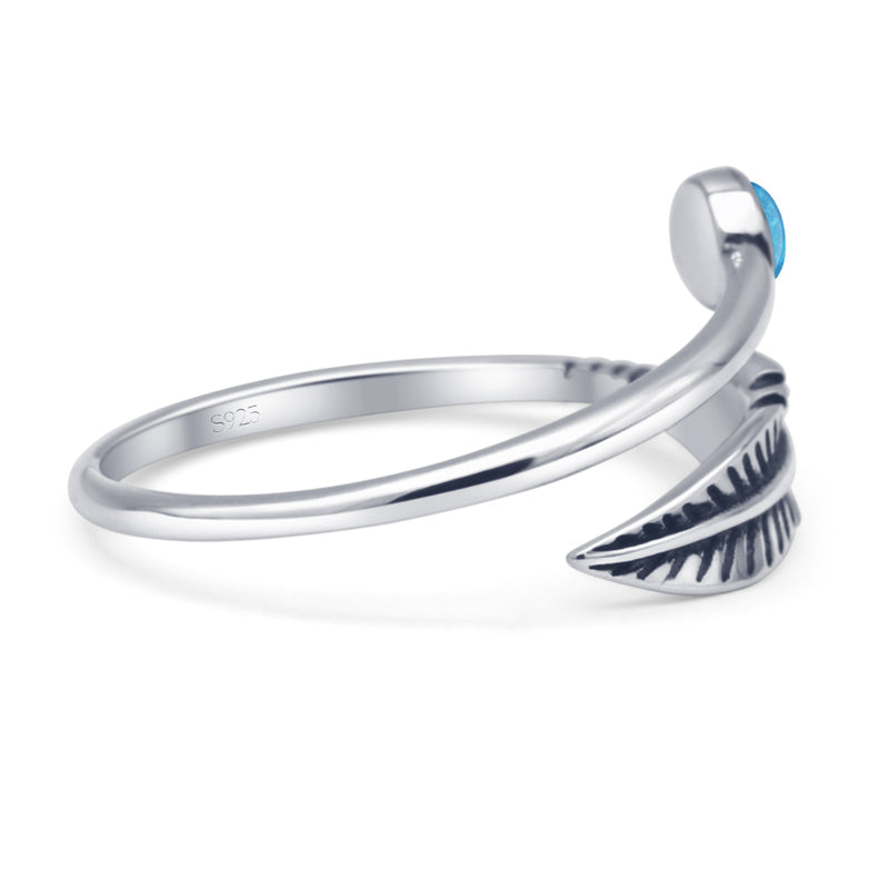 Oxidized Feather Ring