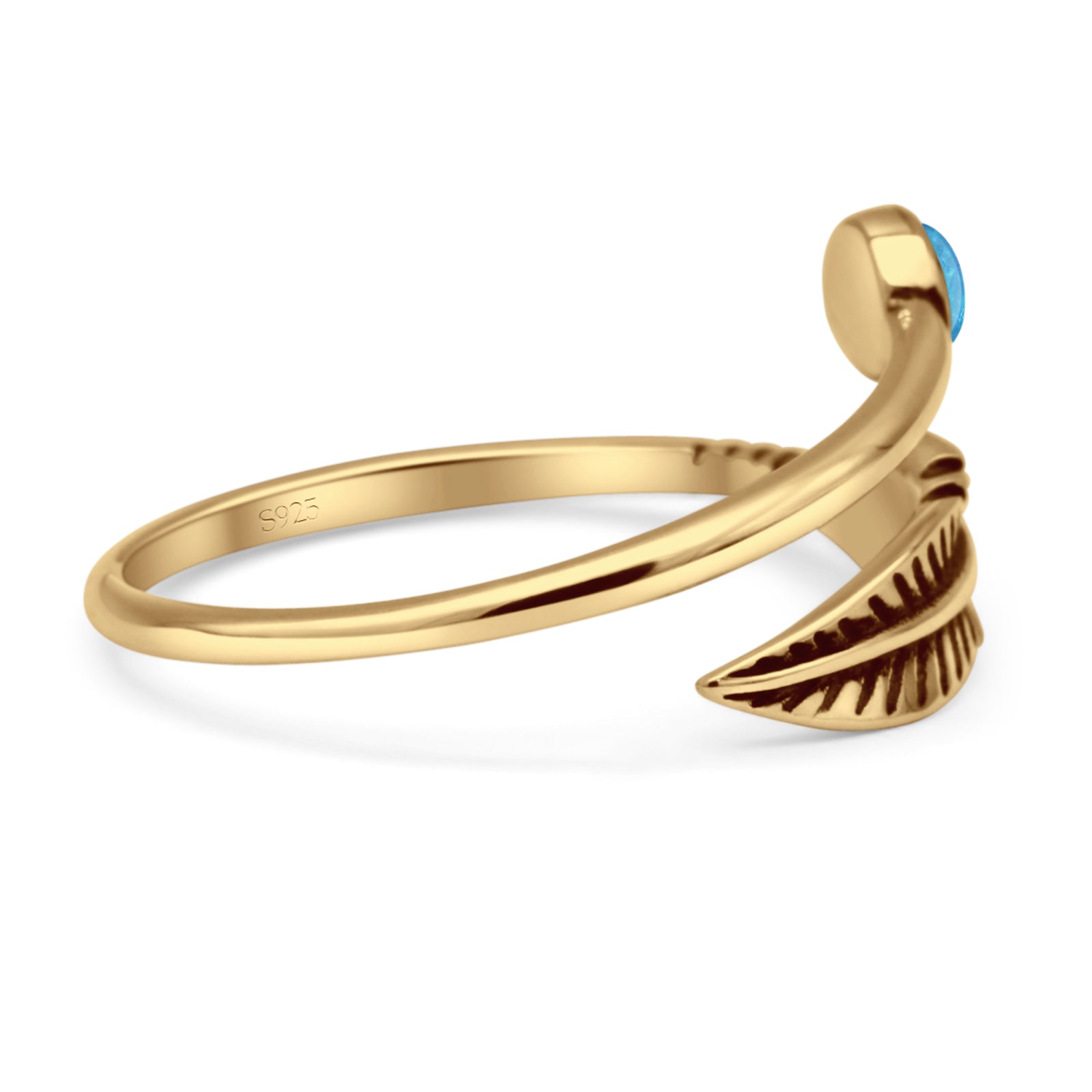 Oxidized Feather Ring