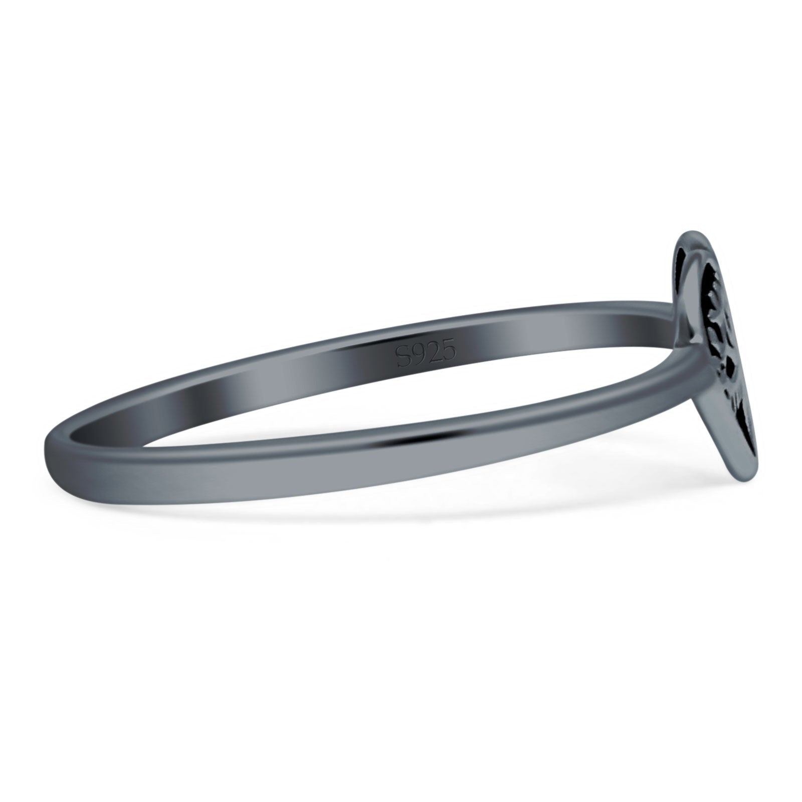 Heart Tree Of Life Ring Oxidized Band