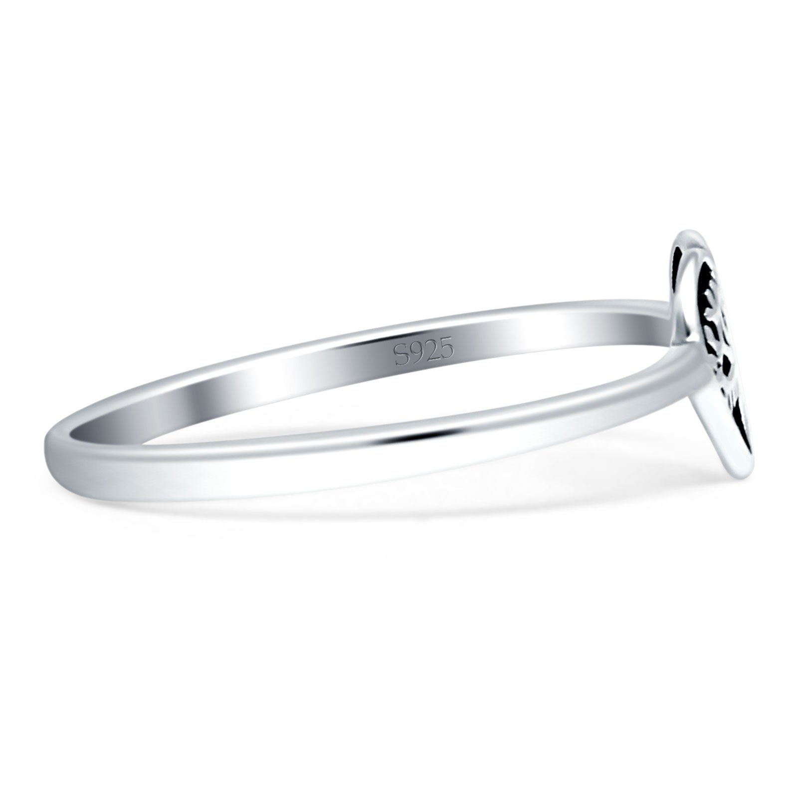 Heart Tree Of Life Ring Oxidized Band