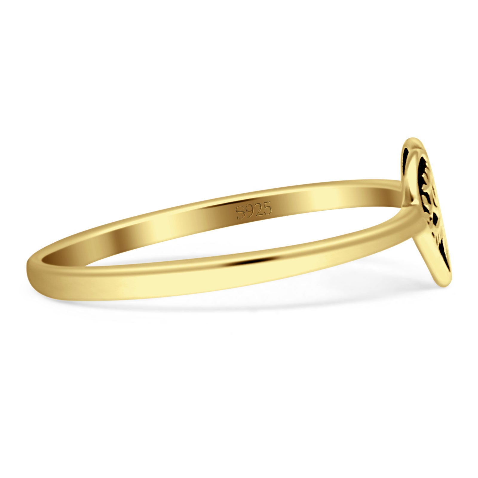 Heart Tree Of Life Ring Oxidized Band