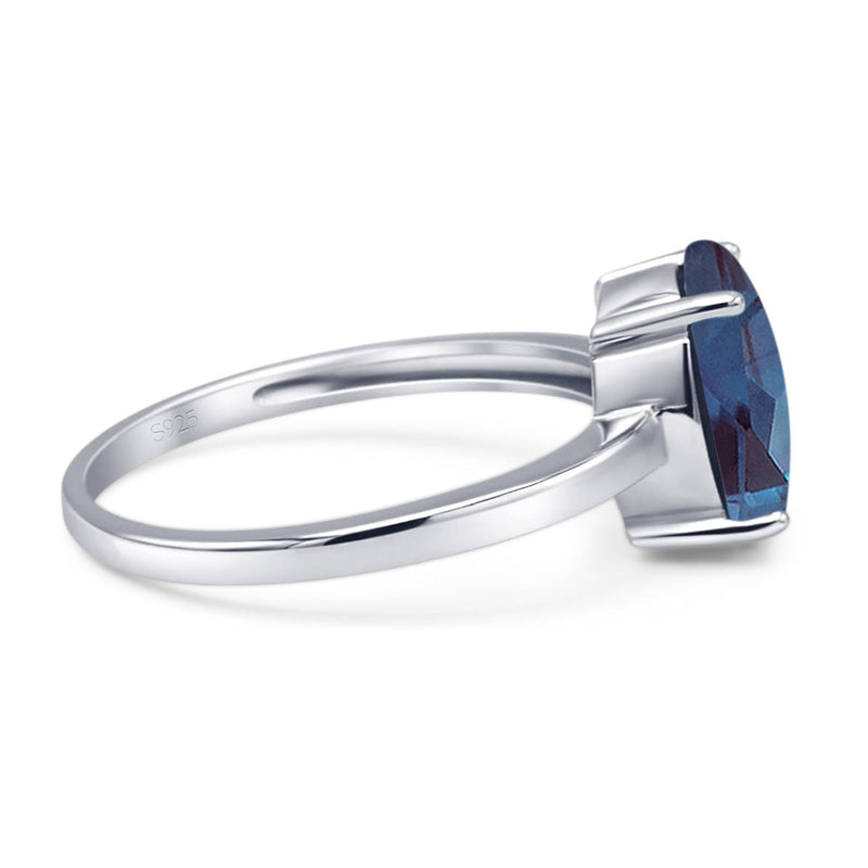 Art Deco Oval Natural Stone Solitaire Ring