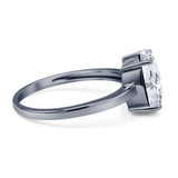 Art Deco Oval Natural Stone Solitaire Ring