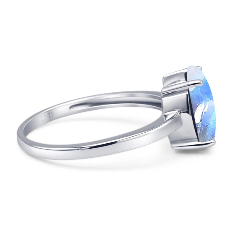 Art Deco Oval Natural Stone Solitaire Ring