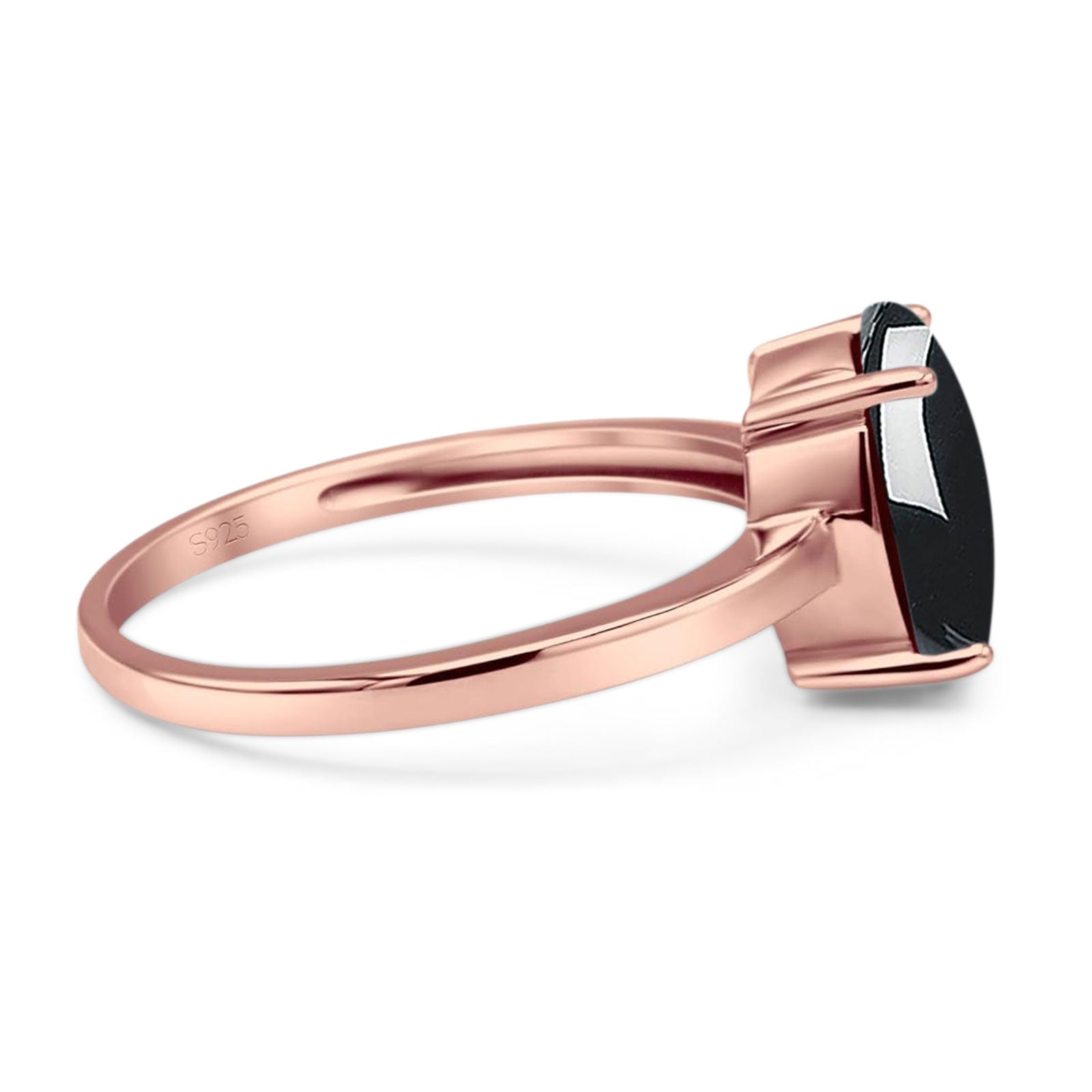 Art Deco Oval Natural Stone Solitaire Ring