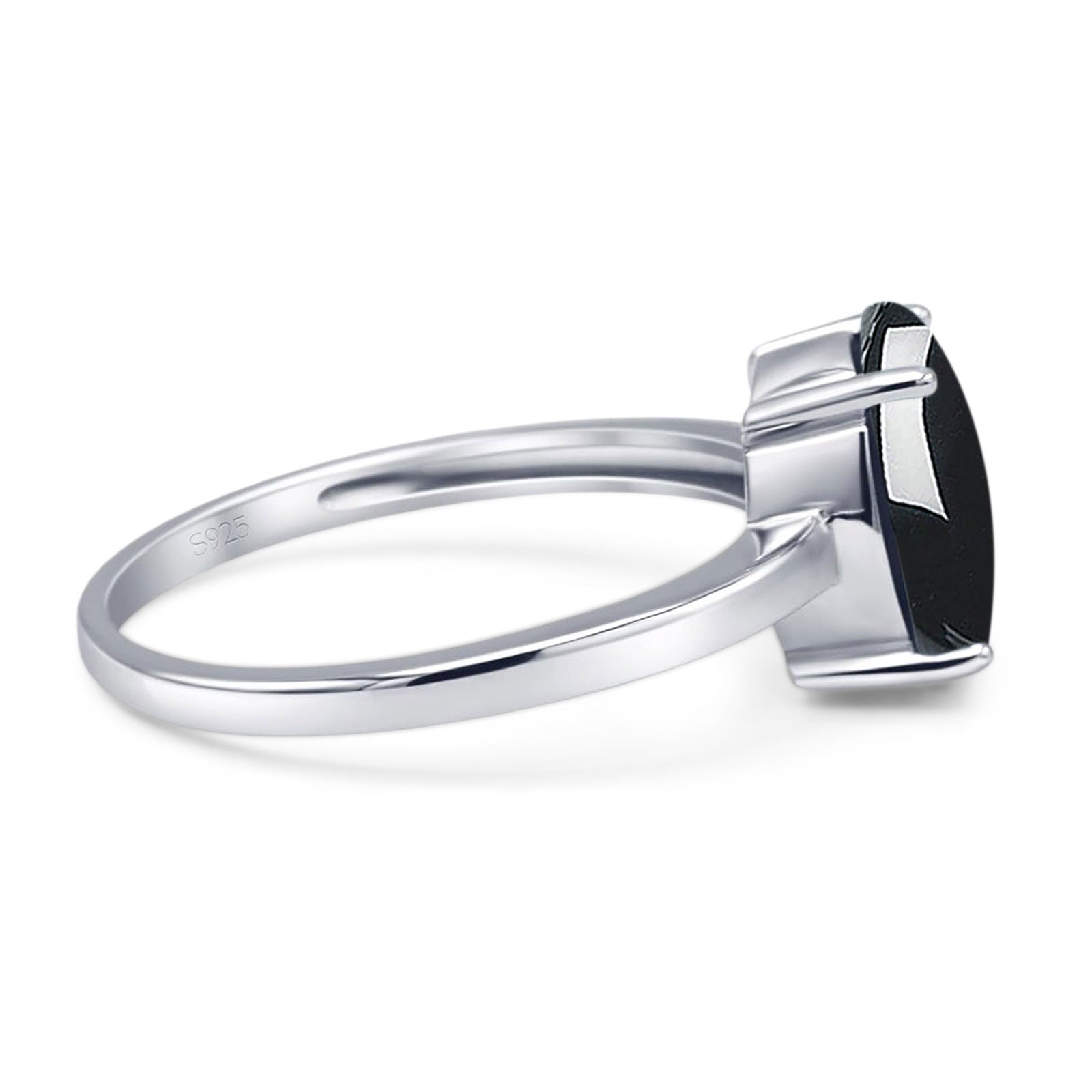 Art Deco Oval Natural Stone Solitaire Ring