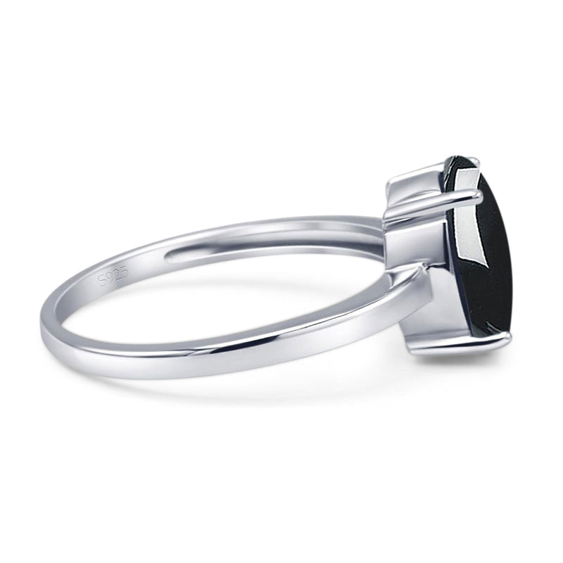Art Deco Oval Natural Stone Solitaire Ring