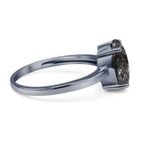 Art Deco Oval Natural Stone Solitaire Ring