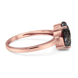 Art Deco Oval Natural Stone Solitaire Ring
