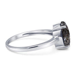 Art Deco Oval Natural Stone Solitaire Ring
