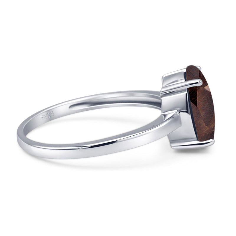 Art Deco Oval Natural Stone Solitaire Ring