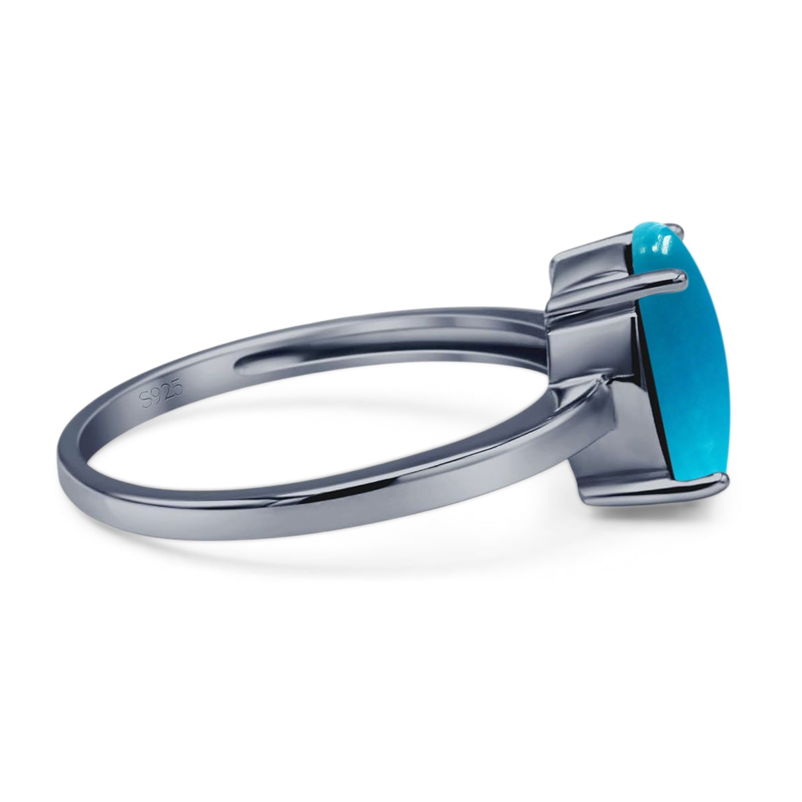 Art Deco Oval Natural Stone Solitaire Ring