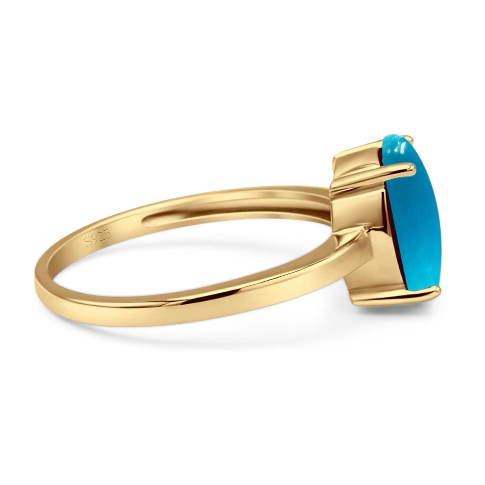 Art Deco Oval Natural Stone Solitaire Ring