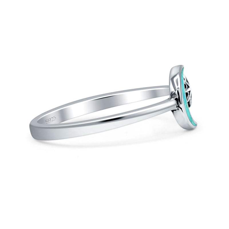 Oxidized Moon & Star Ring