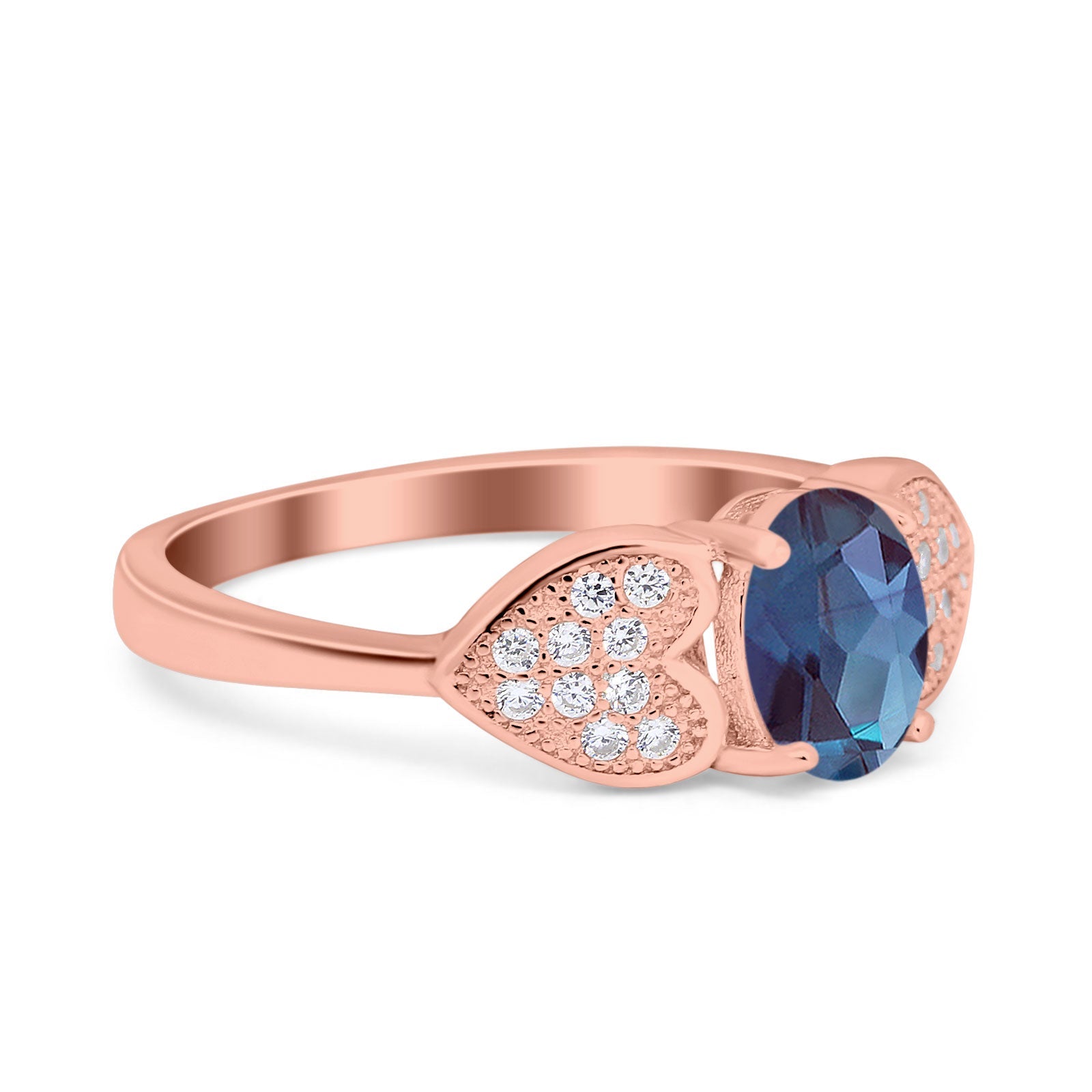 Art Deco Oval Natural Stone Promise Ring