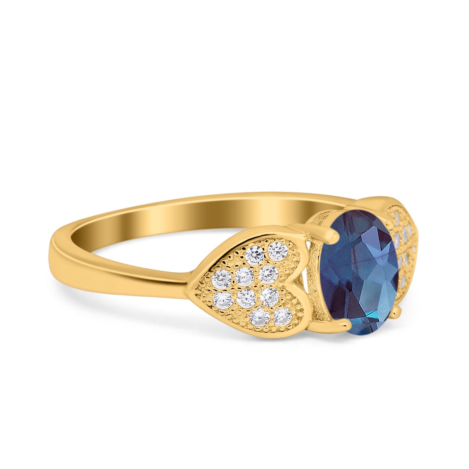 Art Deco Oval Natural Stone Promise Ring