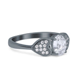 Art Deco Oval Natural Stone Promise Ring