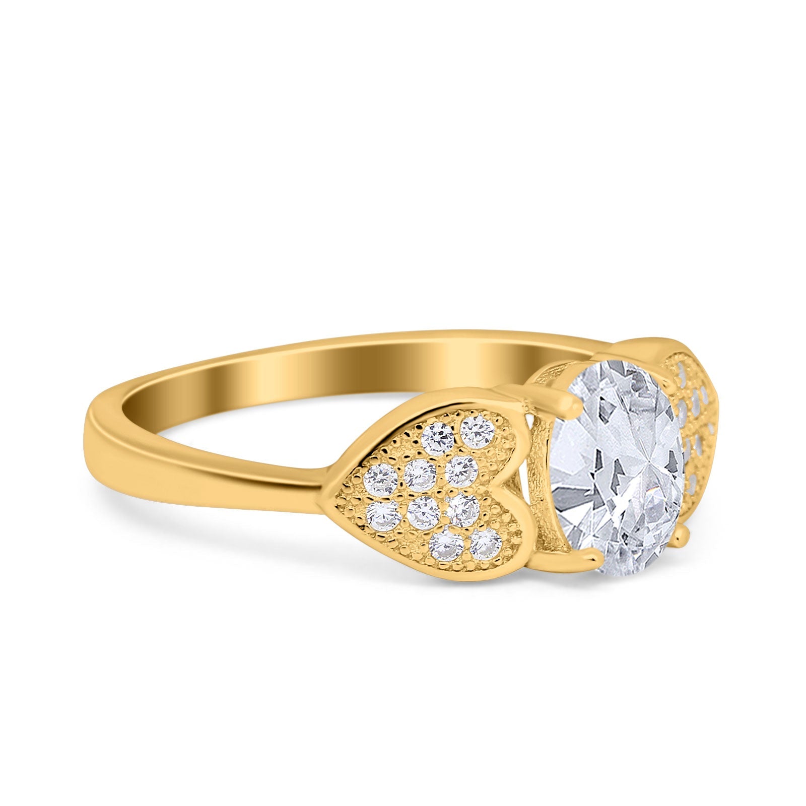 Art Deco Oval Natural Stone Promise Ring