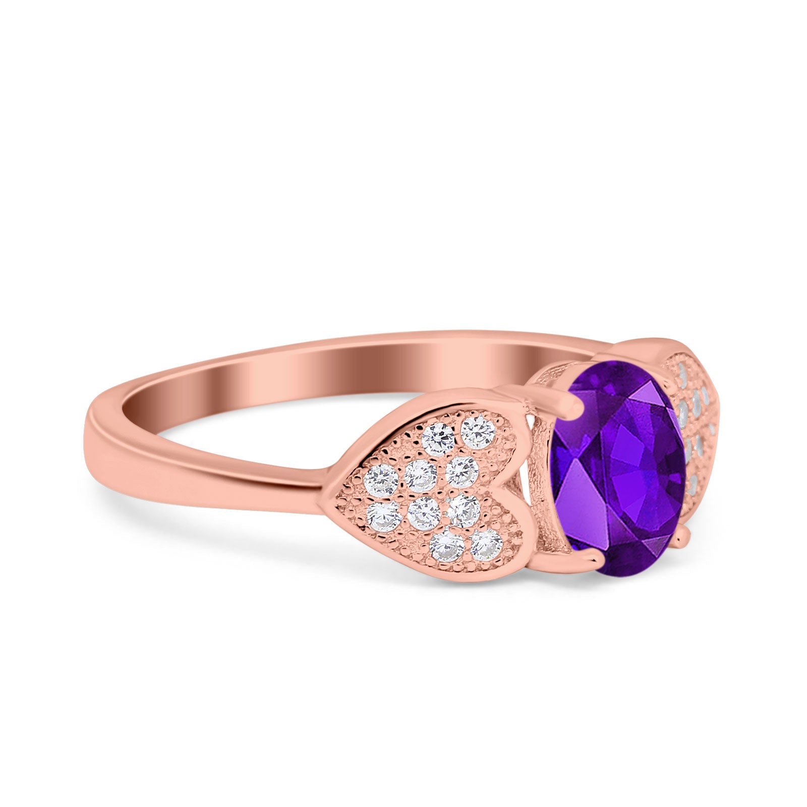 Art Deco Oval Natural Stone Promise Ring