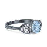 Art Deco Oval Natural Stone Promise Ring