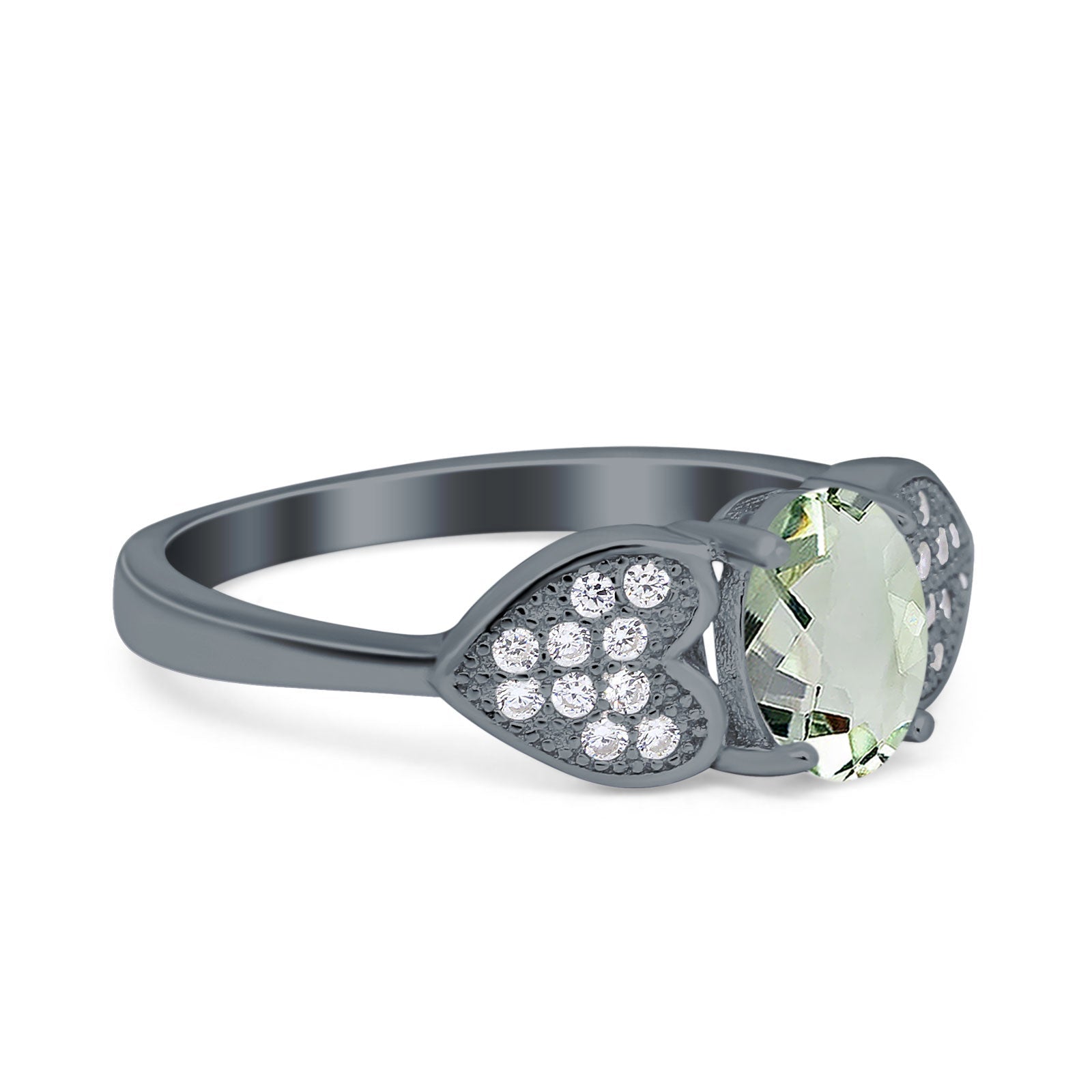 Art Deco Oval Natural Stone Promise Ring