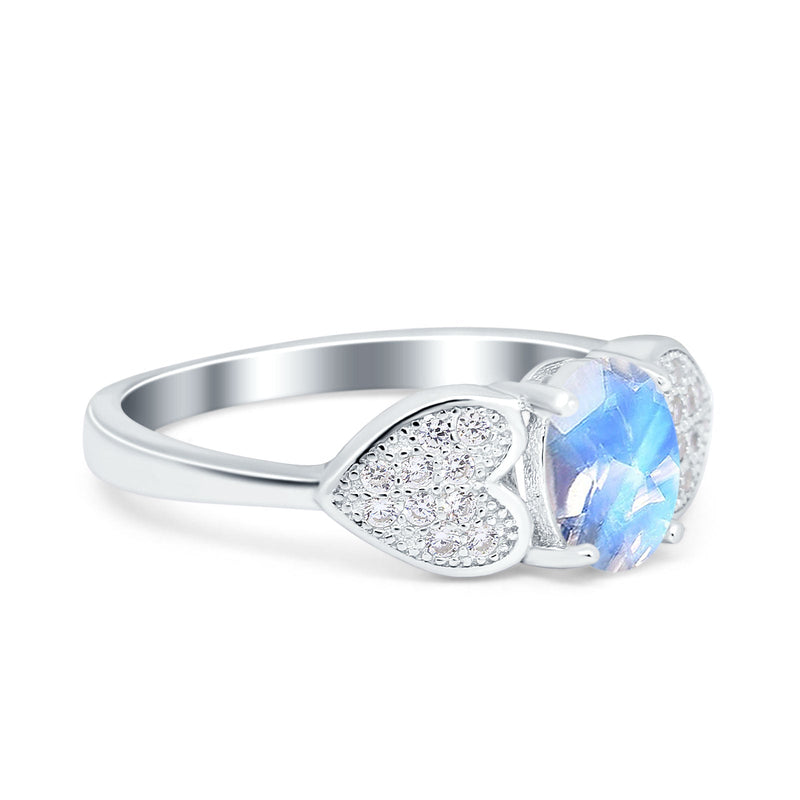 Art Deco Oval Natural Stone Promise Ring