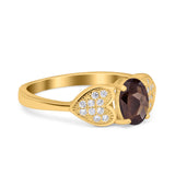 Art Deco Oval Natural Stone Promise Ring