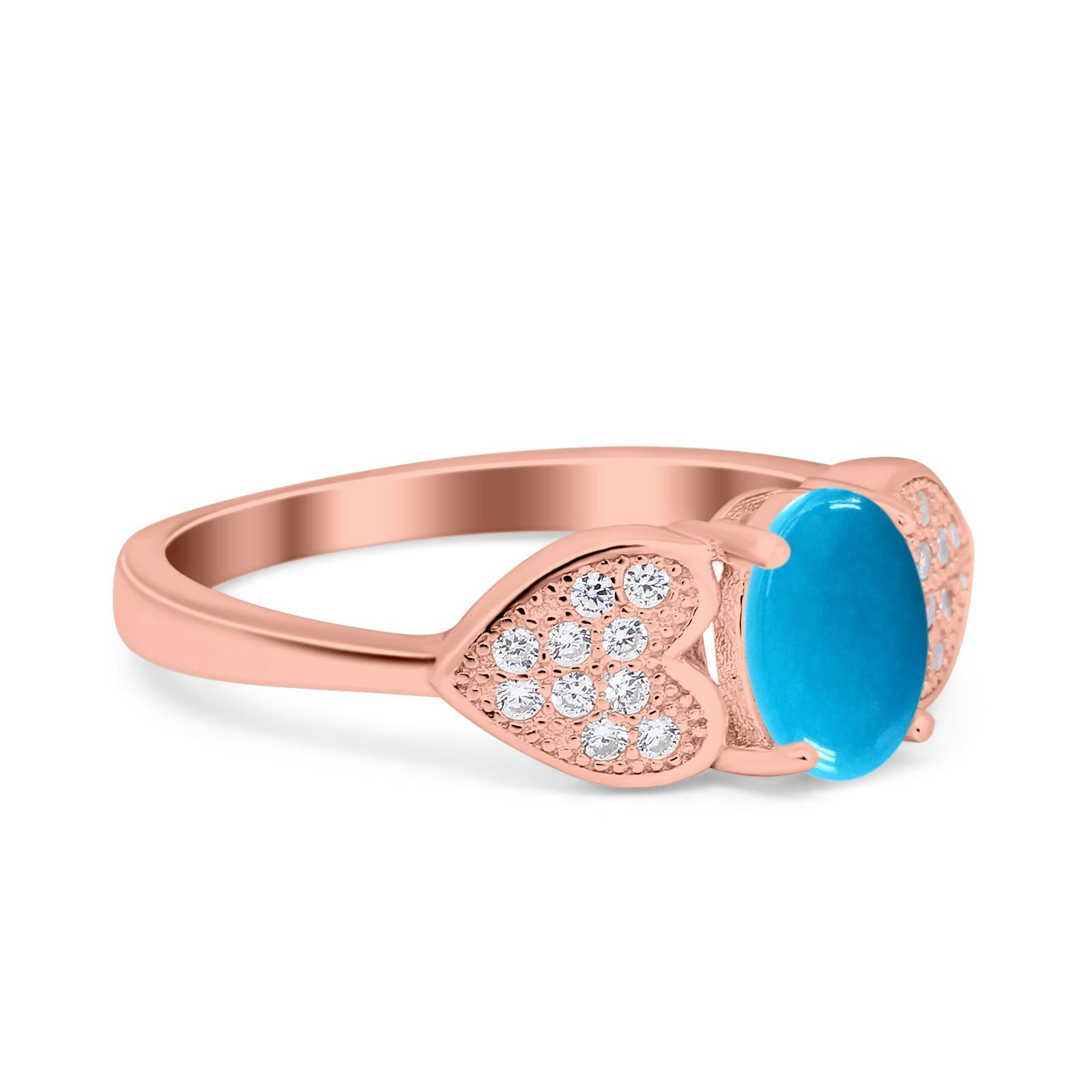 Art Deco Oval Natural Stone Promise Ring