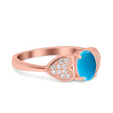 Art Deco Oval Natural Stone Promise Ring