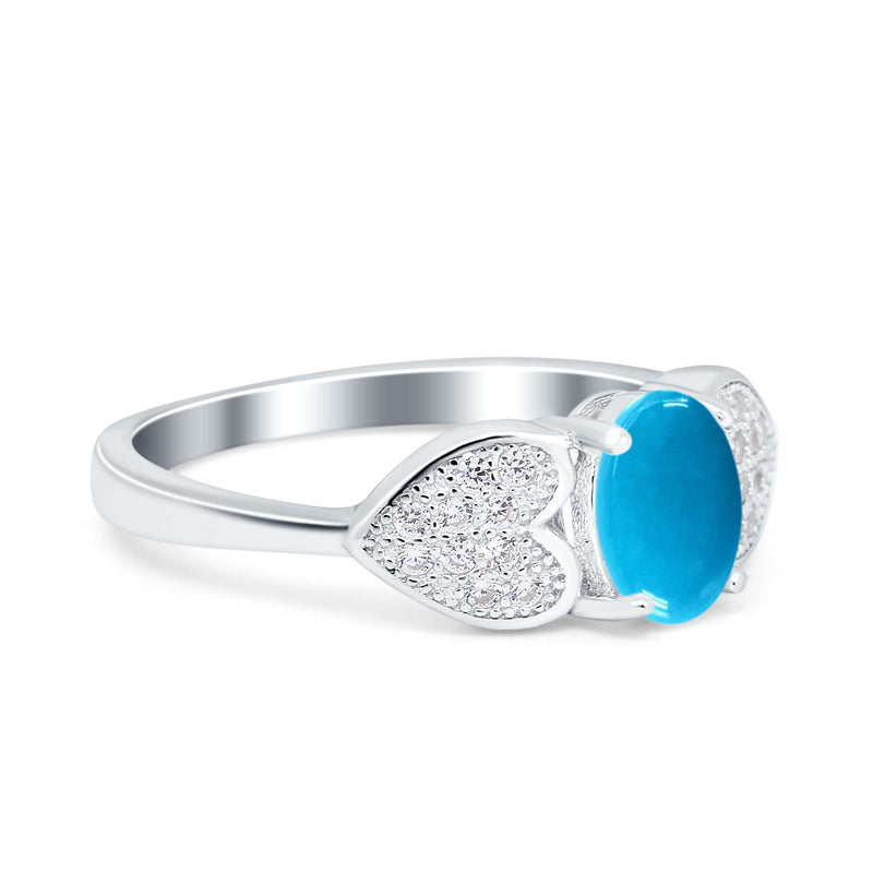 Art Deco Oval Natural Stone Promise Ring