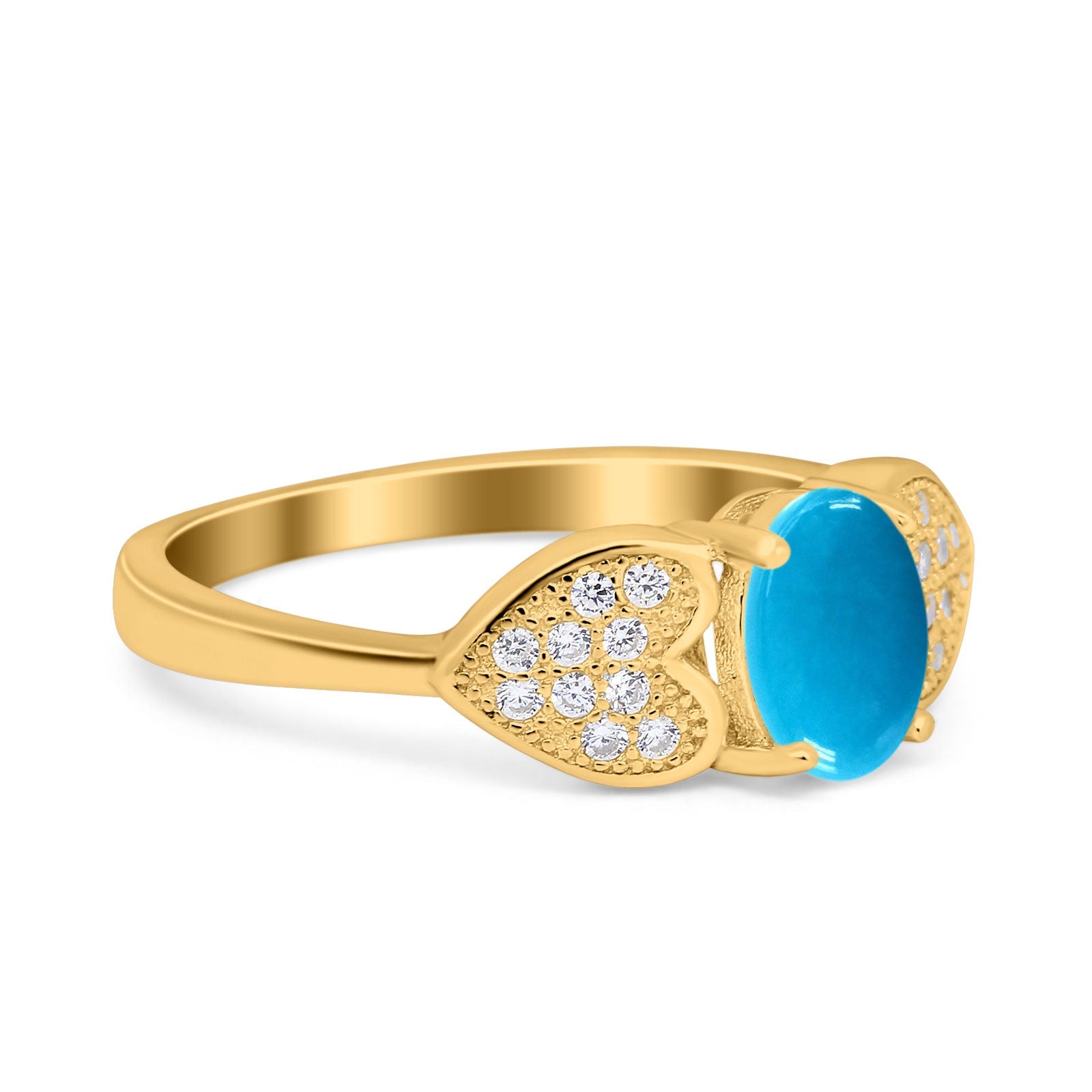 Art Deco Oval Natural Stone Promise Ring