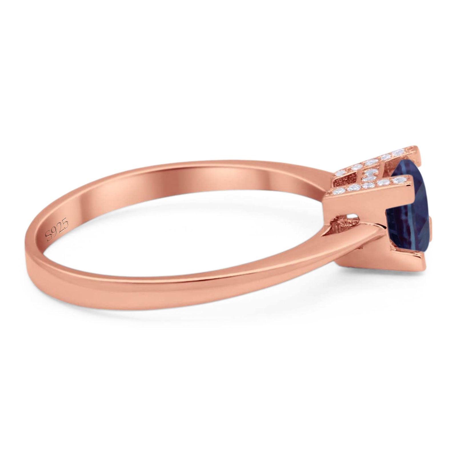 Minimalist Round Natural Stone Solitaire Ring