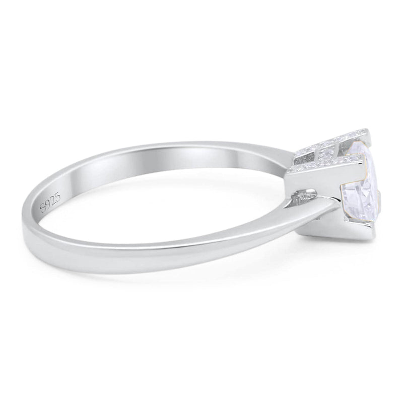 Minimalist Round Natural Stone Solitaire Ring