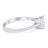 Minimalist Round Natural Stone Solitaire Ring