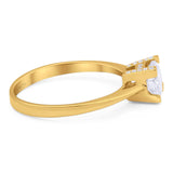 Minimalist Round Natural Stone Solitaire Ring