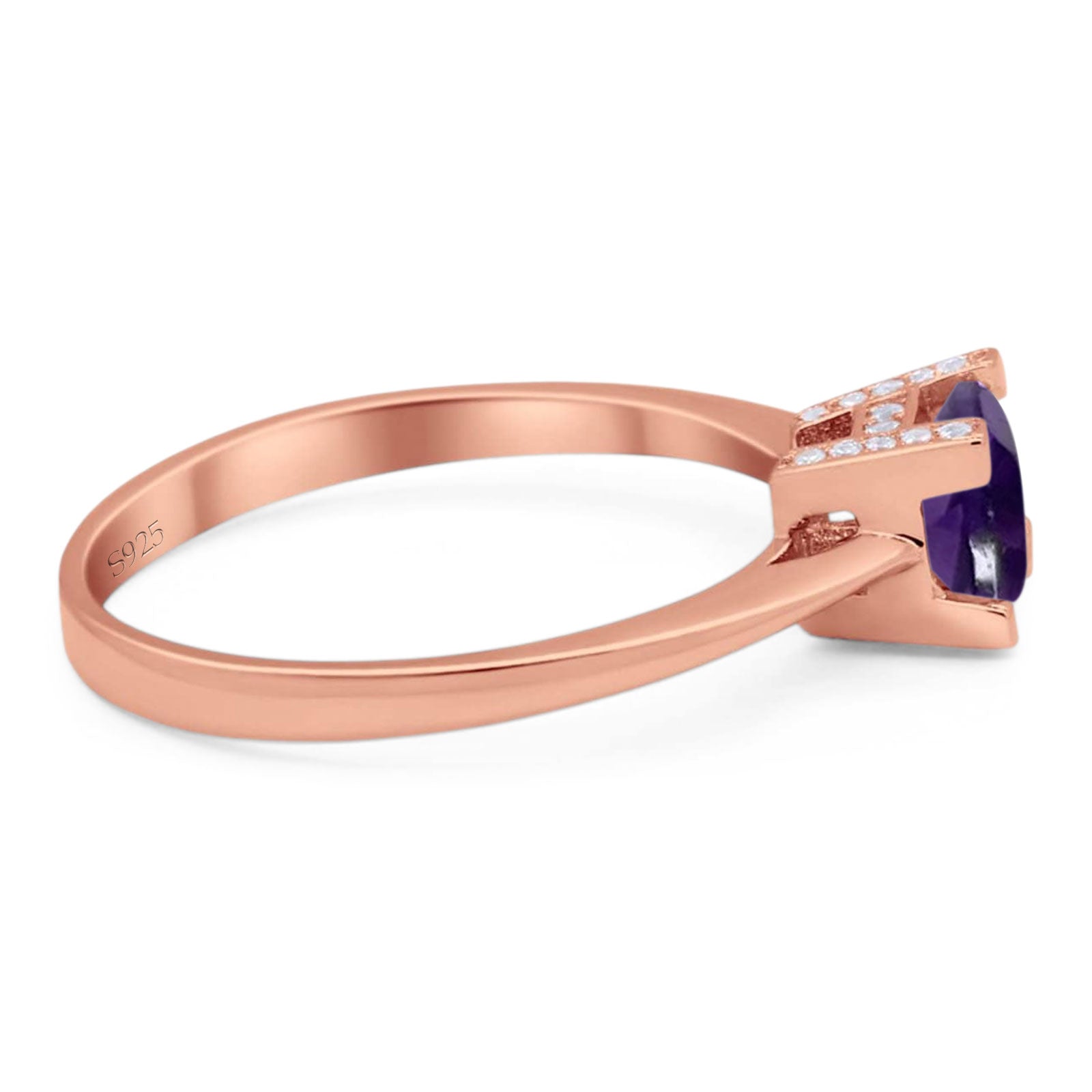Minimalist Round Natural Stone Solitaire Ring