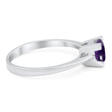 Minimalist Round Natural Stone Solitaire Ring